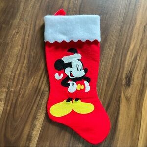 Vintage Disney Mickey Mouse Christmas Stocking Felt Appliqué XMASBX